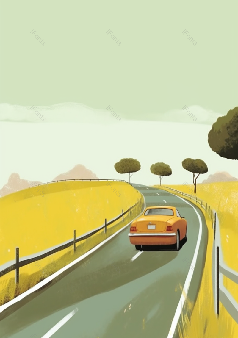 汽车行驶在乡间道路插画手绘,插画/手绘图,插画/手绘图库,插画/手绘图下载,插画/手绘